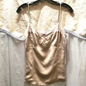 ANN TAYLOR GREY SILK/VISCOSE TANK TOP SZ M